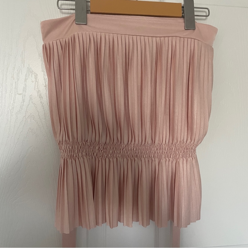 MNG SUIT TALKA Pleated Top Pink Polyester Women’s XS